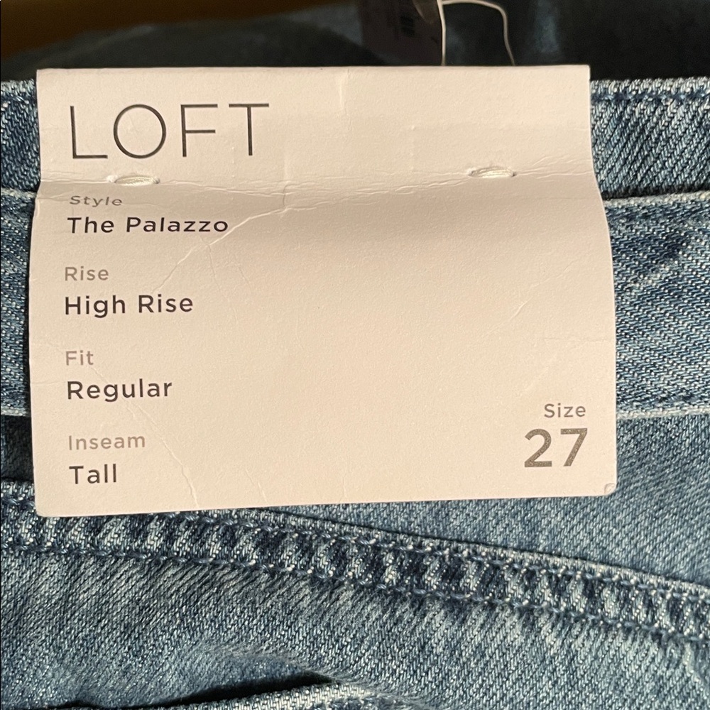 NWT Loft Women's The Palazzo High Rise Wide leg Jeans - Picture 4 of 8